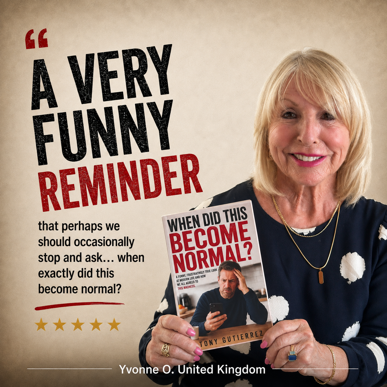 Reader review: "A very funny reminder." Yvonne O., United Kingdom